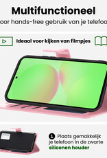 BASEY. BASEY. Samsung Galaxy A36 Hoesje Bookcase Met 2x Screenprotector - Lichtroze