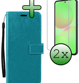 BASEY. BASEY. Samsung Galaxy A36 Hoesje Bookcase Met 2x Screenprotector - Turquoise