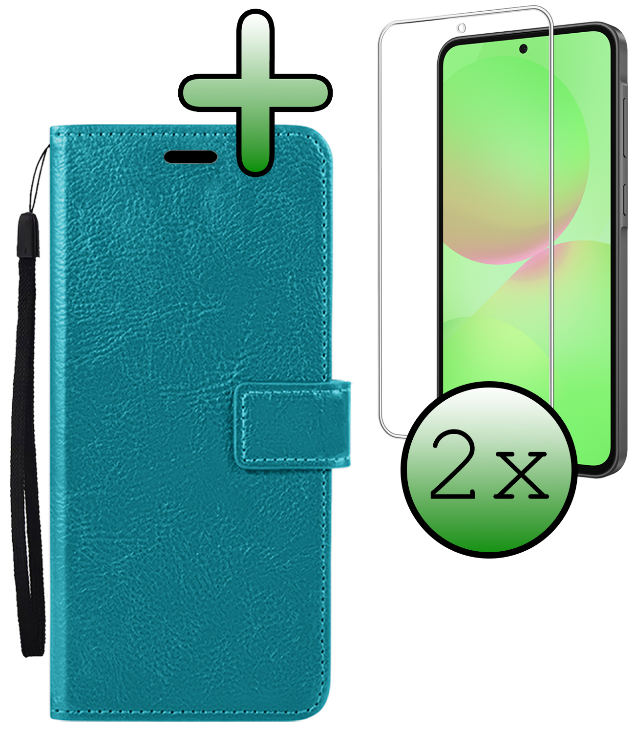 BASEY. BASEY. Samsung Galaxy A36 Hoesje Bookcase Met 2x Screenprotector - Turquoise