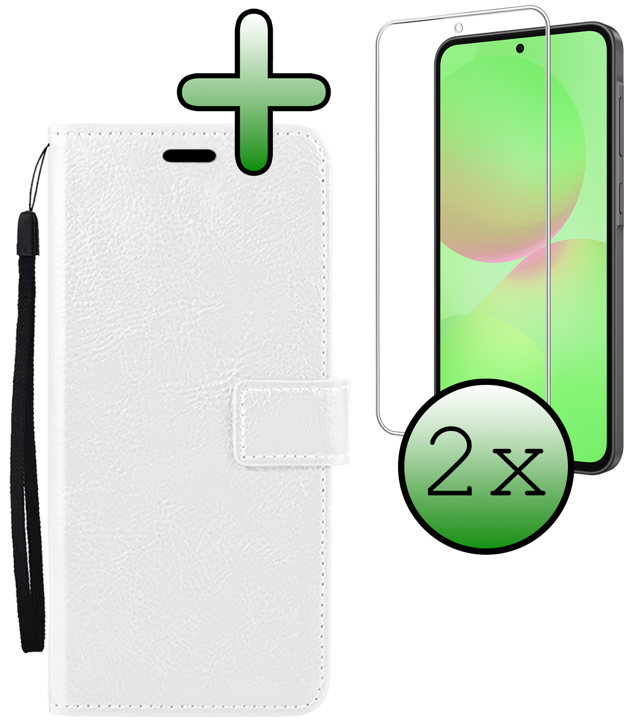 BASEY. BASEY. Samsung Galaxy A36 Hoesje Bookcase Met 2x Screenprotector - Wit