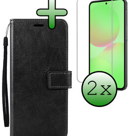 BASEY. BASEY. Samsung Galaxy A36 Hoesje Bookcase Met 2x Screenprotector - Zwart