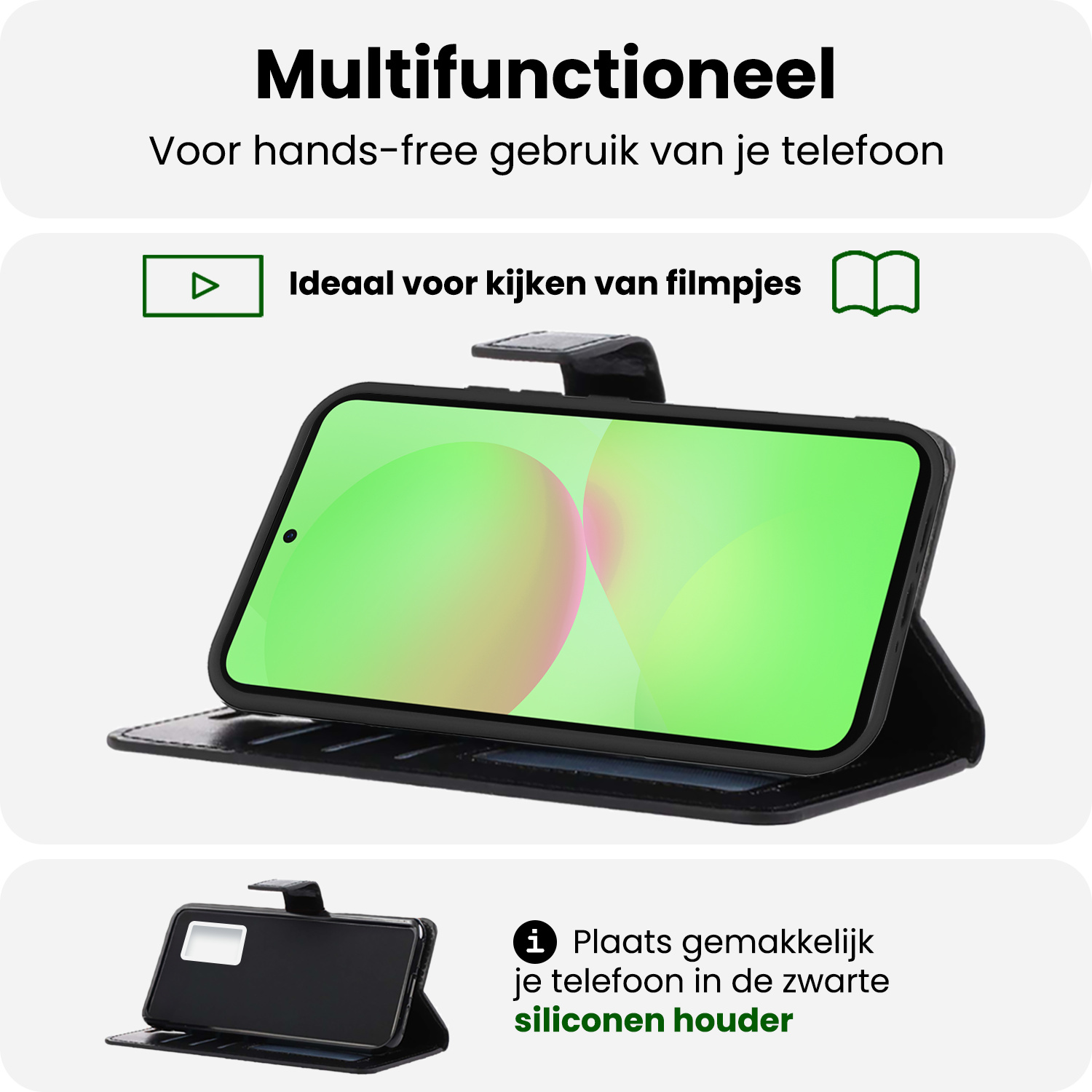 BASEY. BASEY. Samsung Galaxy A36 Hoesje Bookcase Met 2x Screenprotector - Zwart