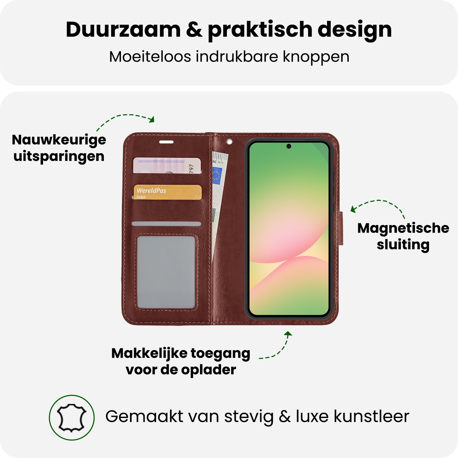 BASEY. BASEY. Samsung Galaxy A56 Hoesje Bookcase - Bruin