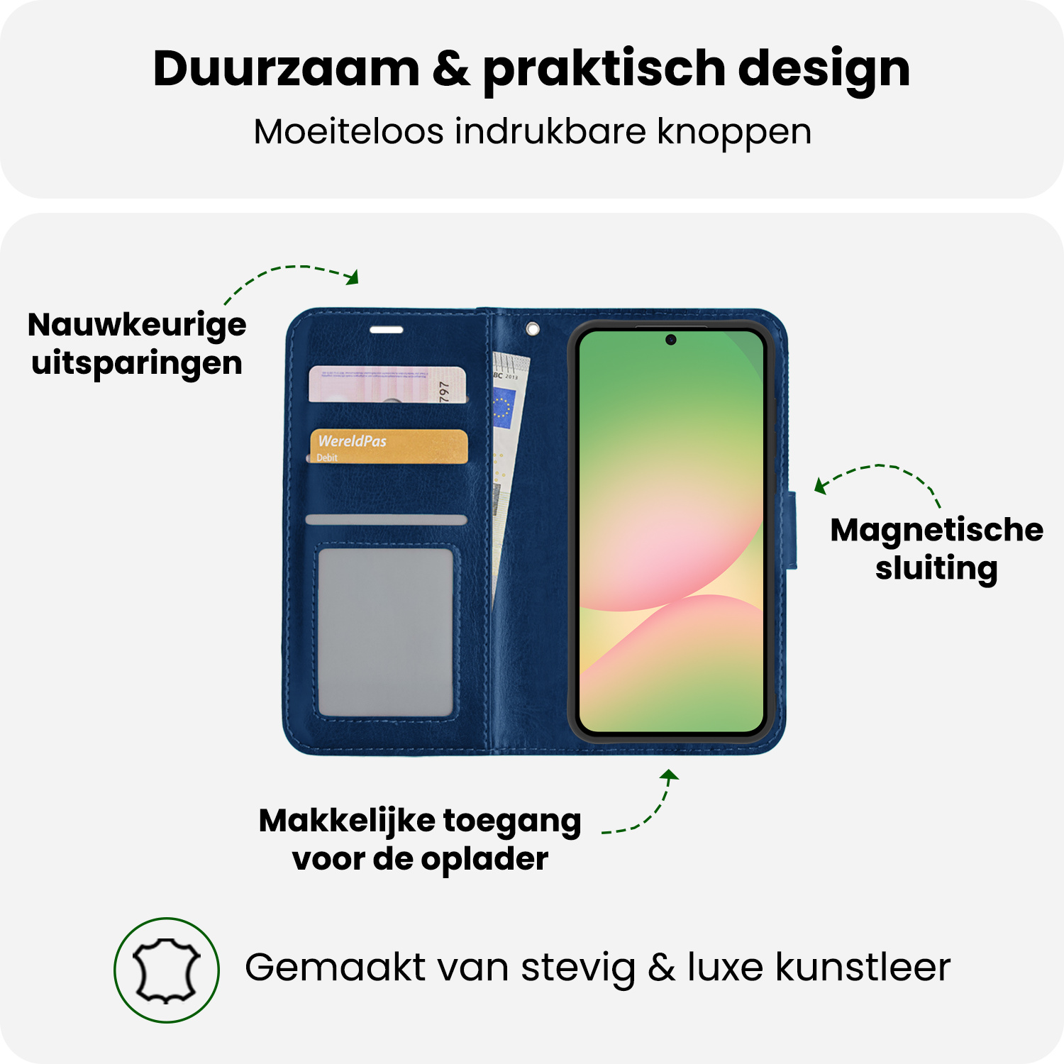 BASEY. BASEY. Samsung Galaxy A56 Hoesje Bookcase - Donkerblauw