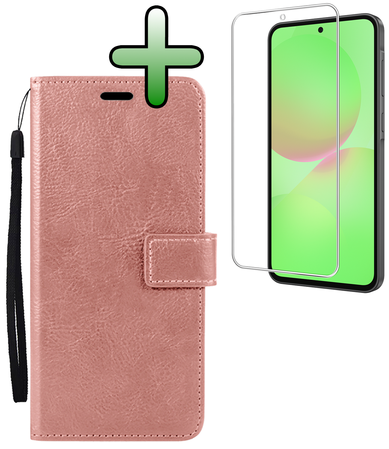 BASEY. BASEY. Samsung Galaxy A36 Hoesje Bookcase Met Screenprotector - Rose Goud