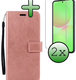 BASEY. BASEY. Samsung Galaxy A36 Hoesje Bookcase Met 2x Screenprotector - Rose Goud