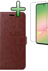 BASEY. BASEY. Samsung Galaxy A56 Hoesje Bookcase Met Screenprotector - Bruin
