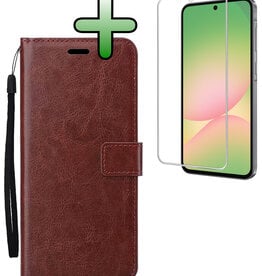 BASEY. BASEY. Samsung Galaxy A56 Hoesje Bookcase Met Screenprotector - Bruin