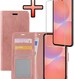 NoXx NoXx Samsung Galaxy A36 Hoesje Bookcase Met Screenprotector - Rose Goud
