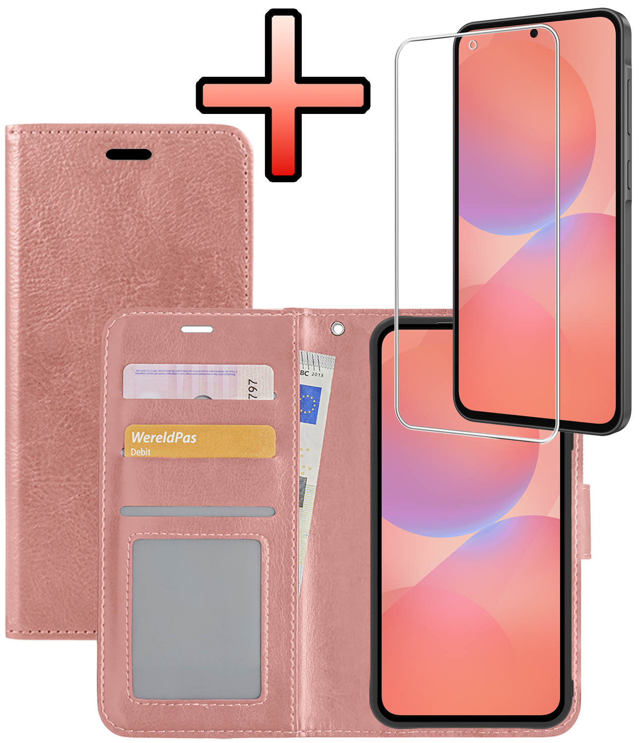 NoXx NoXx Samsung Galaxy A36 Hoesje Bookcase Met Screenprotector - Rose Goud