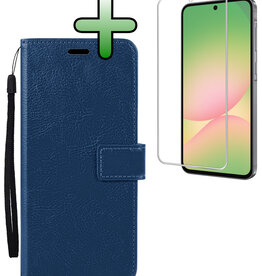 BASEY. BASEY. Samsung Galaxy A56 Hoesje Bookcase Met Screenprotector - Donkerblauw
