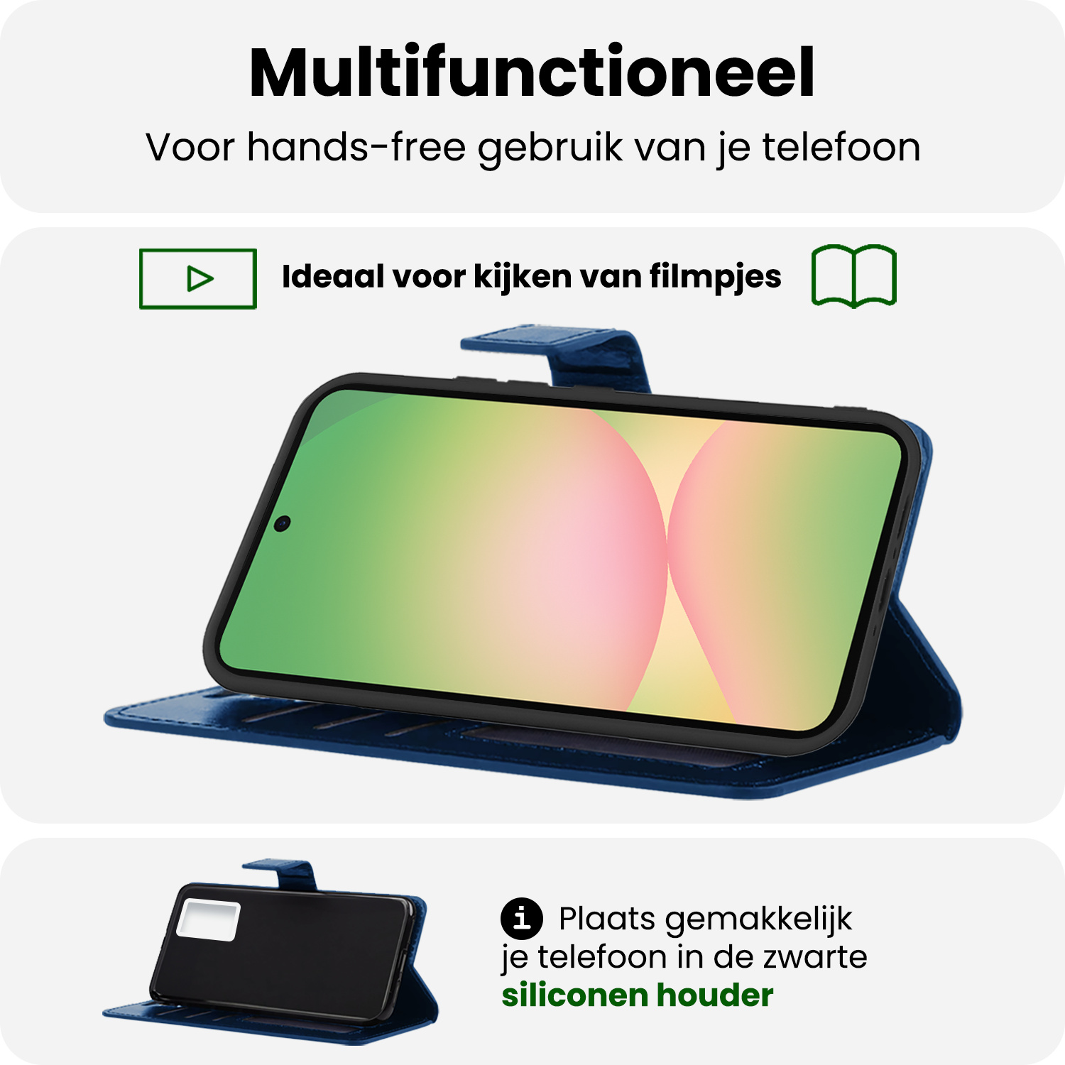 BASEY. BASEY. Samsung Galaxy A56 Hoesje Bookcase Met Screenprotector - Donkerblauw