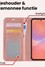 NoXx NoXx Samsung Galaxy A36 Hoesje Bookcase Met 2x Screenprotector - Rose Goud