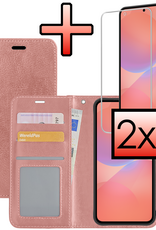 NoXx NoXx Samsung Galaxy A36 Hoesje Bookcase Met 2x Screenprotector - Rose Goud