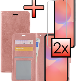 NoXx NoXx Samsung Galaxy A36 Hoesje Bookcase Met 2x Screenprotector - Rose Goud