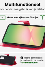 BASEY. BASEY. Samsung Galaxy A56 Hoesje Bookcase Met Screenprotector - Donkerroze