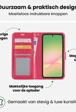 BASEY. BASEY. Samsung Galaxy A56 Hoesje Bookcase Met Screenprotector - Donkerroze