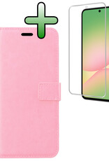 BASEY. BASEY. Samsung Galaxy A56 Hoesje Bookcase Met Screenprotector - Lichtroze