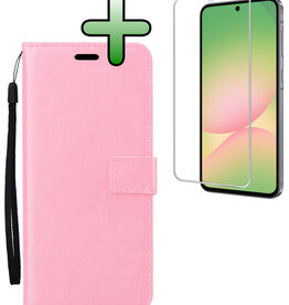 BASEY. BASEY. Samsung Galaxy A56 Hoesje Bookcase Met Screenprotector - Lichtroze