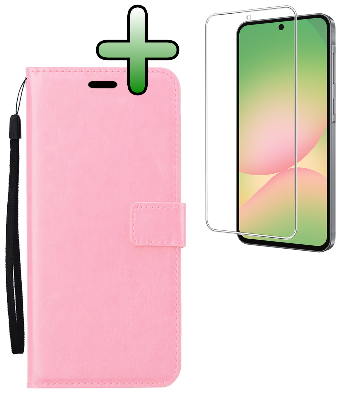 BASEY. BASEY. Samsung Galaxy A56 Hoesje Bookcase Met Screenprotector - Lichtroze