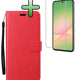 BASEY. BASEY. Samsung Galaxy A56 Hoesje Bookcase Met Screenprotector - Rood