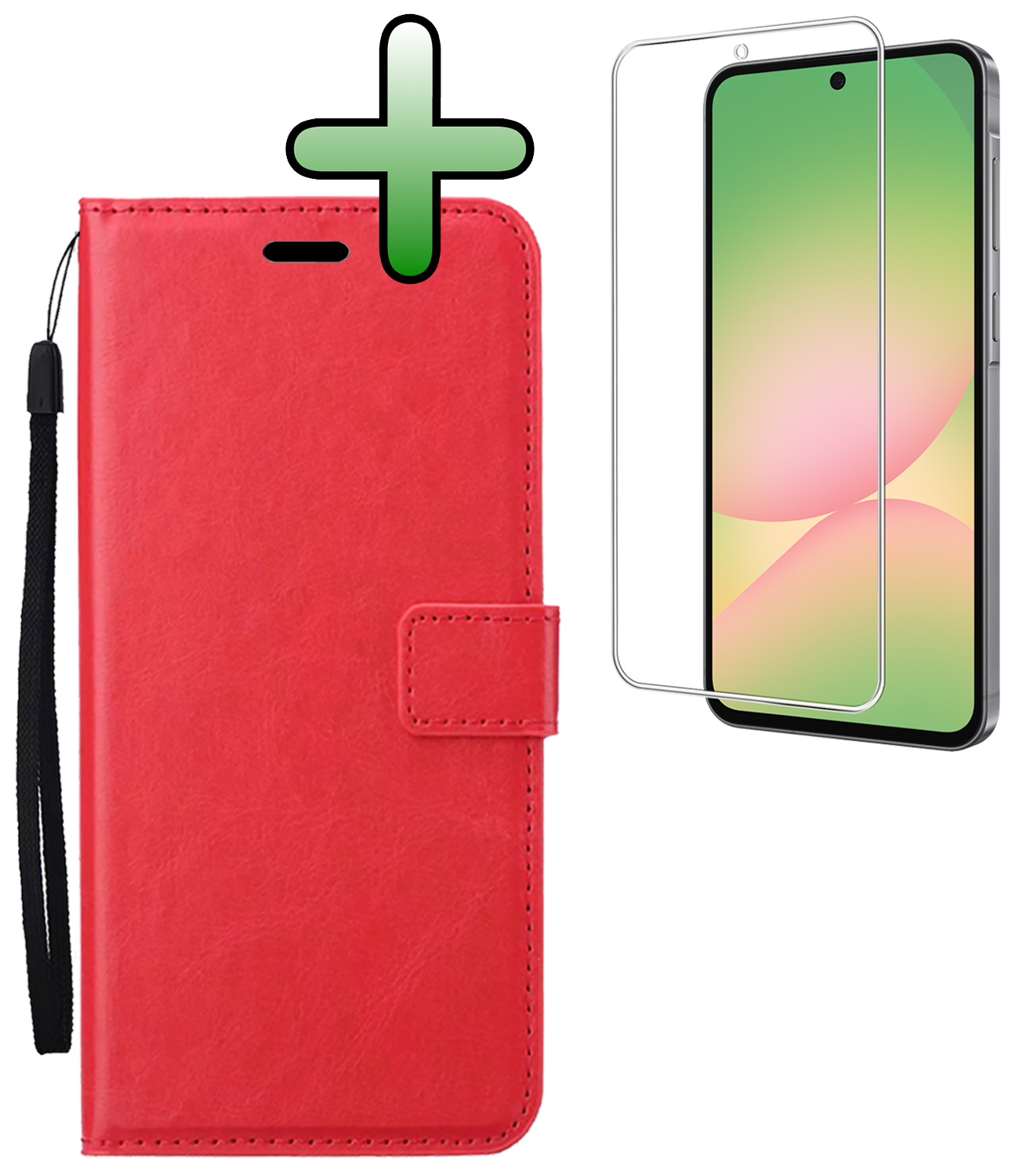 BASEY. BASEY. Samsung Galaxy A56 Hoesje Bookcase Met Screenprotector - Rood