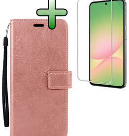 BASEY. BASEY. Samsung Galaxy A56 Hoesje Bookcase Met Screenprotector - Rose Goud