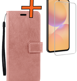 Nomfy Nomfy Samsung Galaxy A36 Hoesje Bookcase Met Screenprotector - Rose Goud
