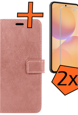 Nomfy Nomfy Samsung Galaxy A36 Hoesje Bookcase Met 2x Screenprotector - Rose Goud