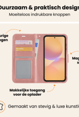 Nomfy Nomfy Samsung Galaxy A36 Hoesje Bookcase Met 2x Screenprotector - Rose Goud