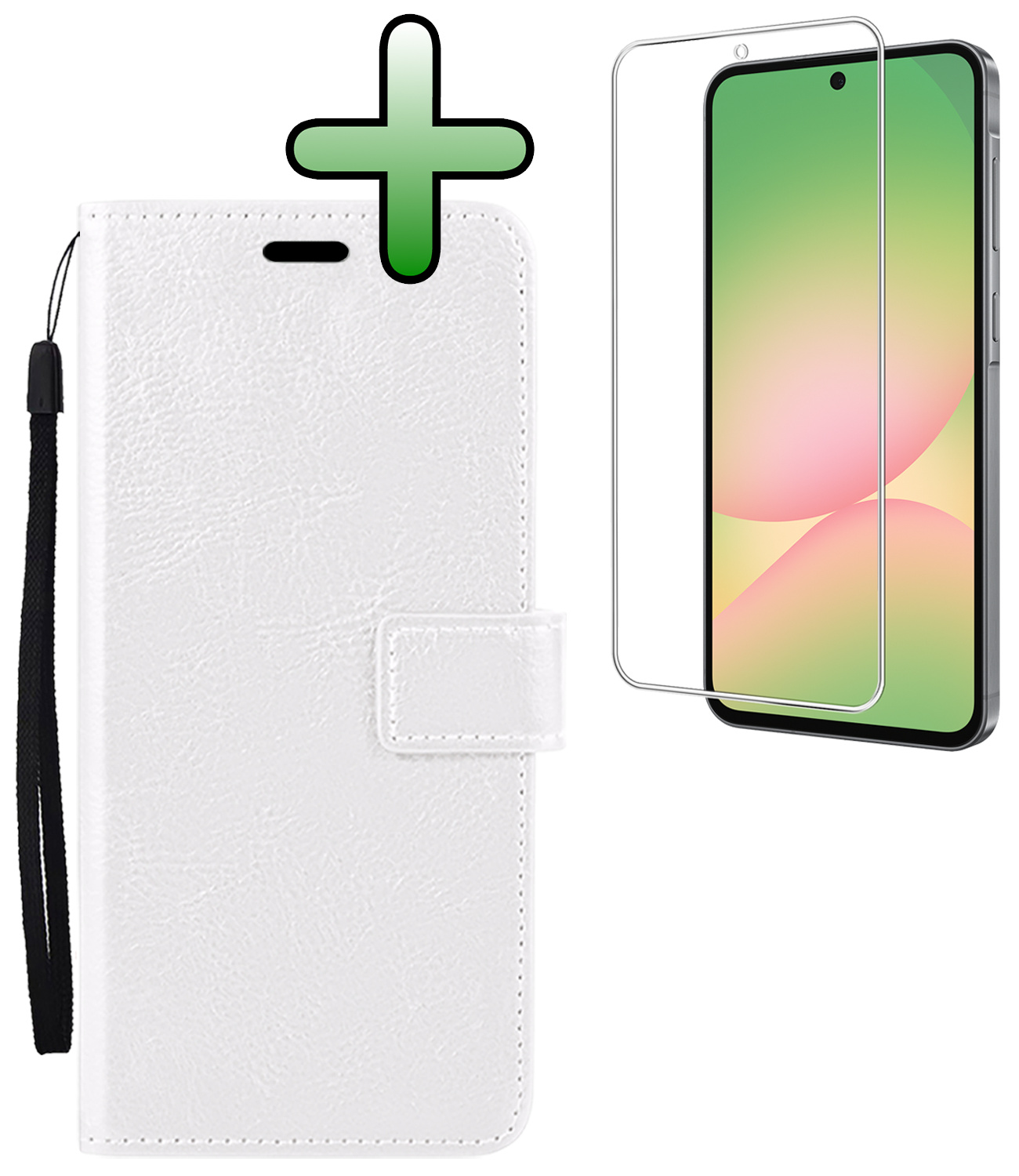 BASEY. BASEY. Samsung Galaxy A56 Hoesje Bookcase Met Screenprotector - Wit