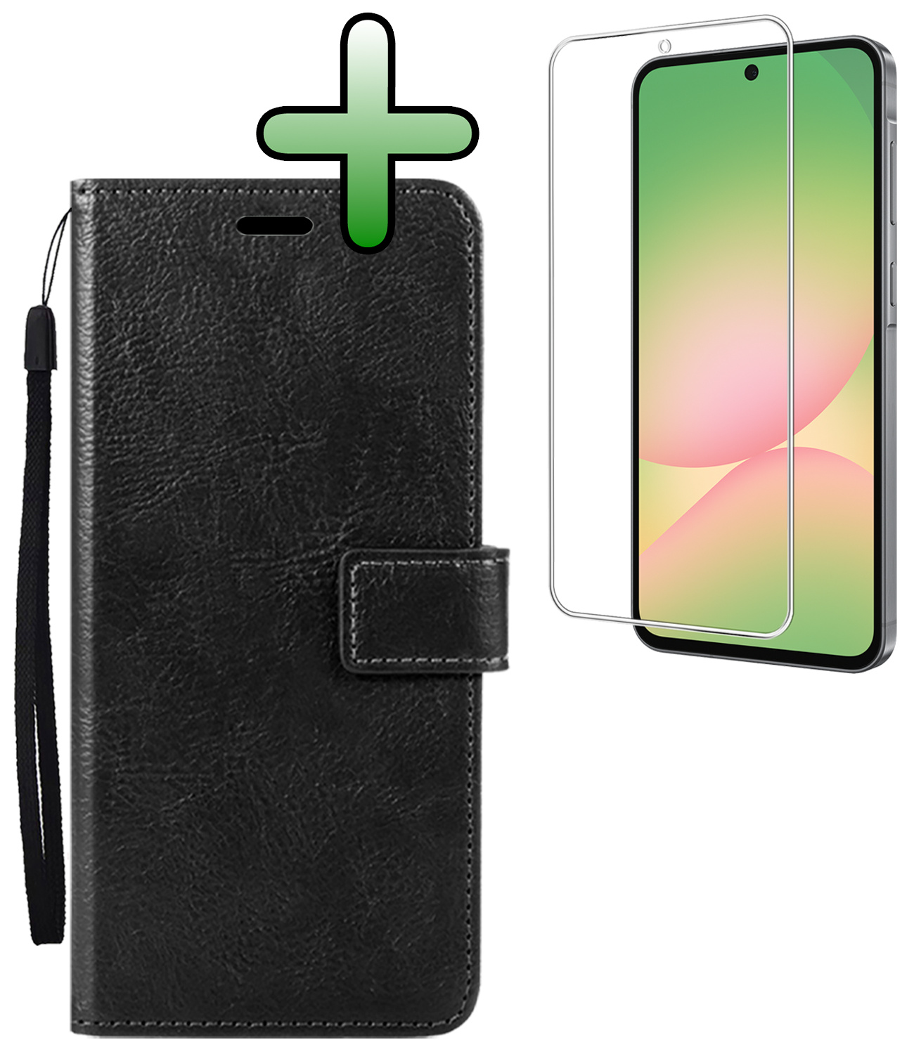 BASEY. BASEY. Samsung Galaxy A56 Hoesje Bookcase Met Screenprotector - Zwart