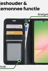 BASEY. BASEY. Samsung Galaxy A56 Hoesje Bookcase Met Screenprotector - Zwart
