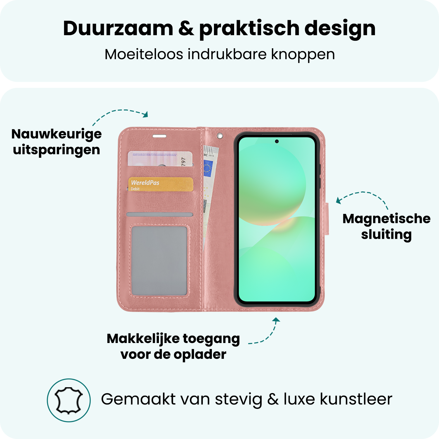 Forterra Forterra Samsung Galaxy A36 Hoesje Bookcase - Rose Goud