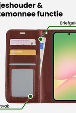 BASEY. BASEY. Samsung Galaxy A56 Hoesje Bookcase Met 2x Screenprotector - Bruin