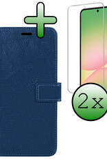 BASEY. BASEY. Samsung Galaxy A56 Hoesje Bookcase Met 2x Screenprotector - Donkerblauw