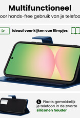 BASEY. BASEY. Samsung Galaxy A56 Hoesje Bookcase Met 2x Screenprotector - Donkerblauw