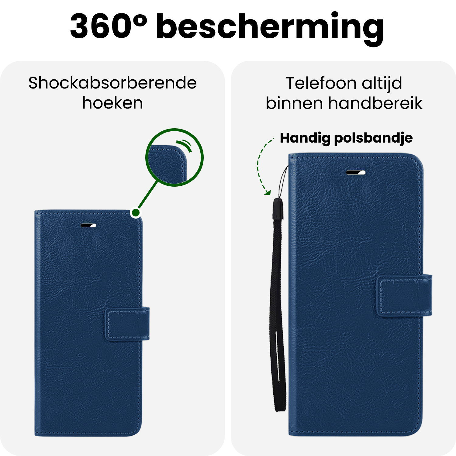 BASEY. BASEY. Samsung Galaxy A56 Hoesje Bookcase Met 2x Screenprotector - Donkerblauw