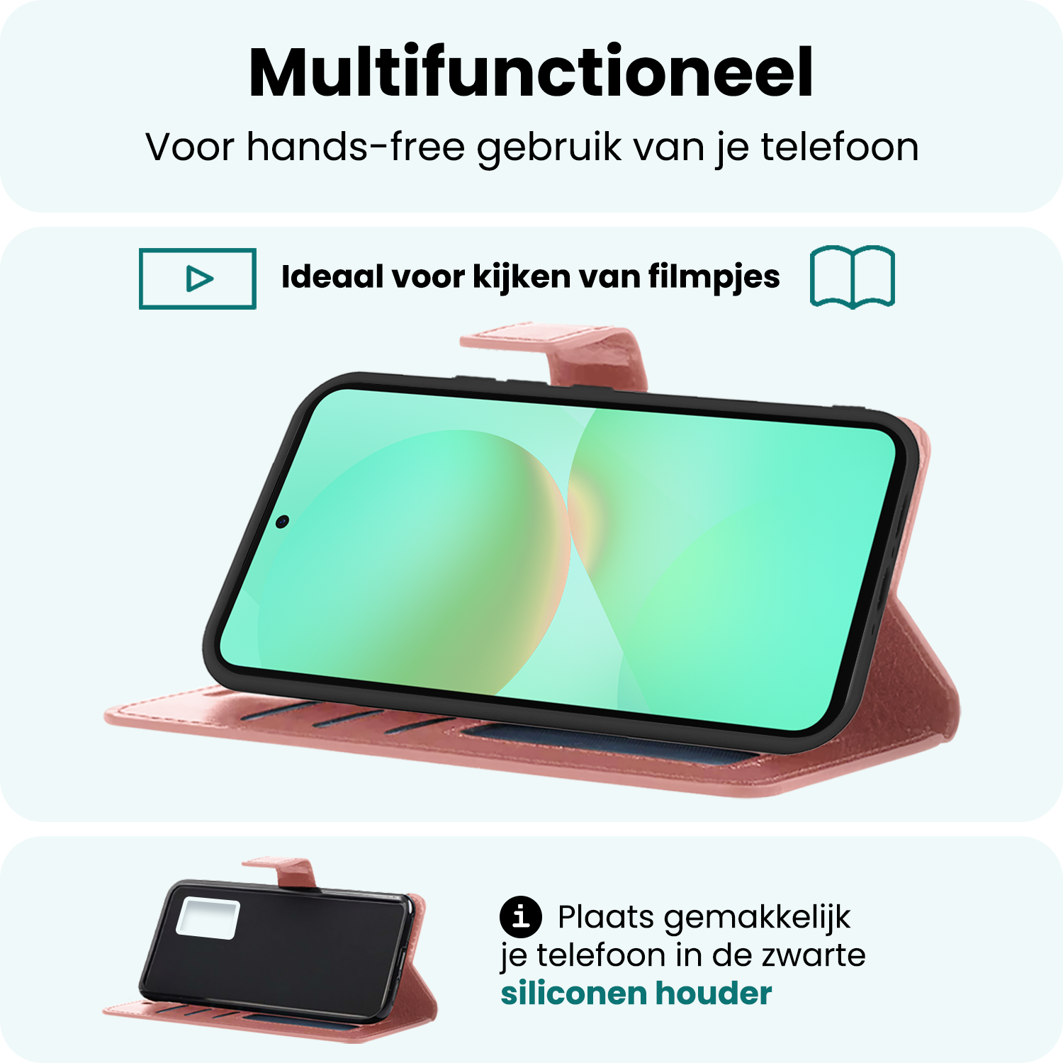 Forterra Forterra Samsung Galaxy A36 Hoesje Bookcase Met Screenprotector - Rose Goud