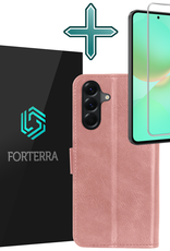 Forterra Forterra Samsung Galaxy A36 Hoesje Bookcase Met Screenprotector - Rose Goud