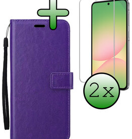 BASEY. BASEY. Samsung Galaxy A56 Hoesje Bookcase Met 2x Screenprotector - Paars