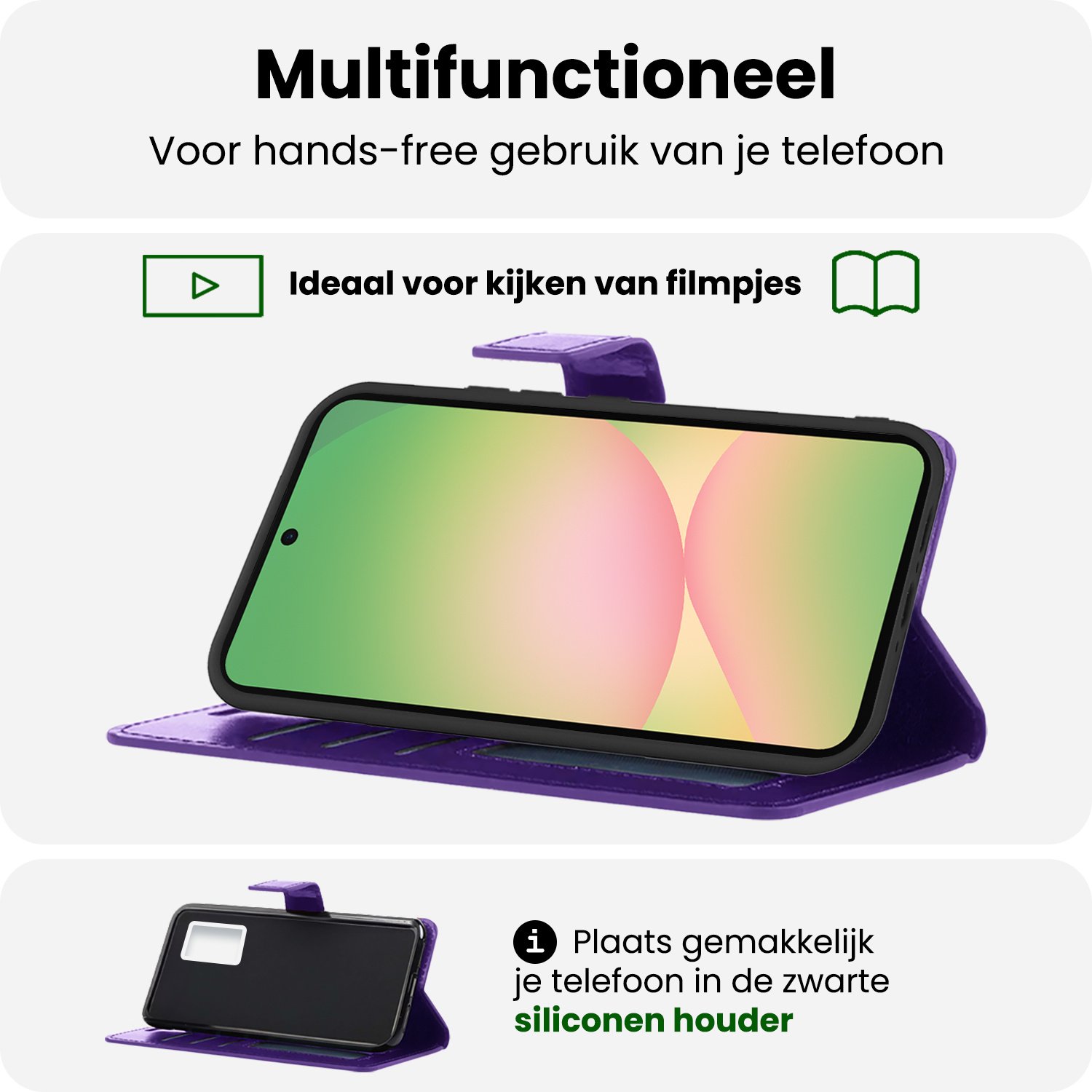 BASEY. BASEY. Samsung Galaxy A56 Hoesje Bookcase Met 2x Screenprotector - Paars