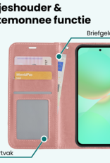 Forterra Forterra Samsung Galaxy A36 Hoesje Bookcase Met 2x Screenprotector - Rose Goud