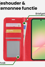 BASEY. BASEY. Samsung Galaxy A56 Hoesje Bookcase Met 2x Screenprotector - Rood