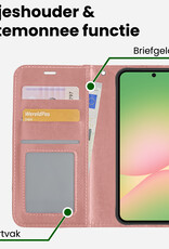 BASEY. BASEY. Samsung Galaxy A56 Hoesje Bookcase Met 2x Screenprotector - Rose Goud