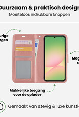 BASEY. BASEY. Samsung Galaxy A56 Hoesje Bookcase Met 2x Screenprotector - Rose Goud