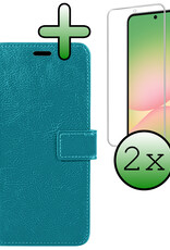BASEY. BASEY. Samsung Galaxy A56 Hoesje Bookcase Met 2x Screenprotector - Turquoise