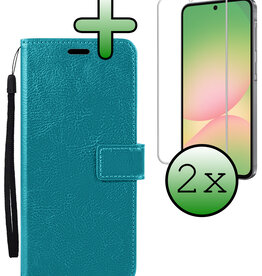 BASEY. BASEY. Samsung Galaxy A56 Hoesje Bookcase Met 2x Screenprotector - Turquoise