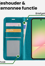 BASEY. BASEY. Samsung Galaxy A56 Hoesje Bookcase Met 2x Screenprotector - Turquoise