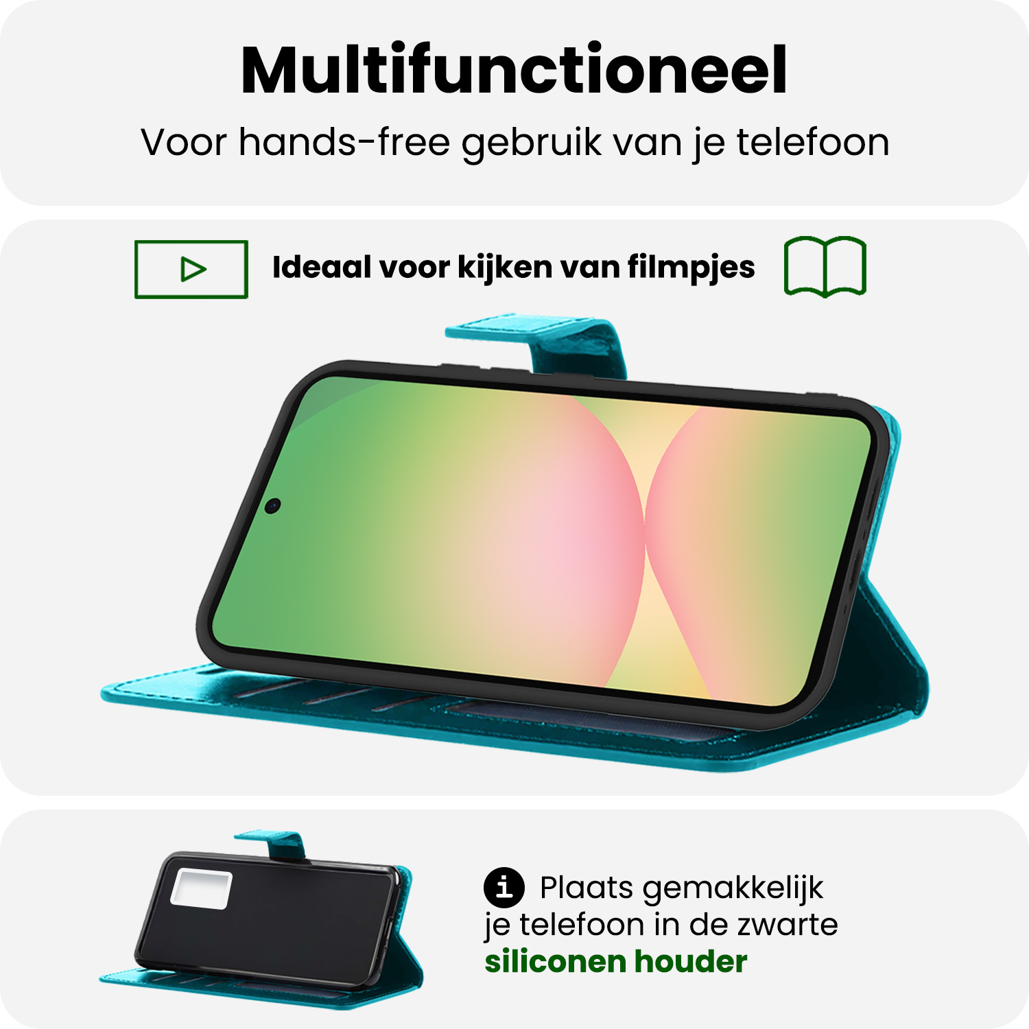 BASEY. BASEY. Samsung Galaxy A56 Hoesje Bookcase Met 2x Screenprotector - Turquoise